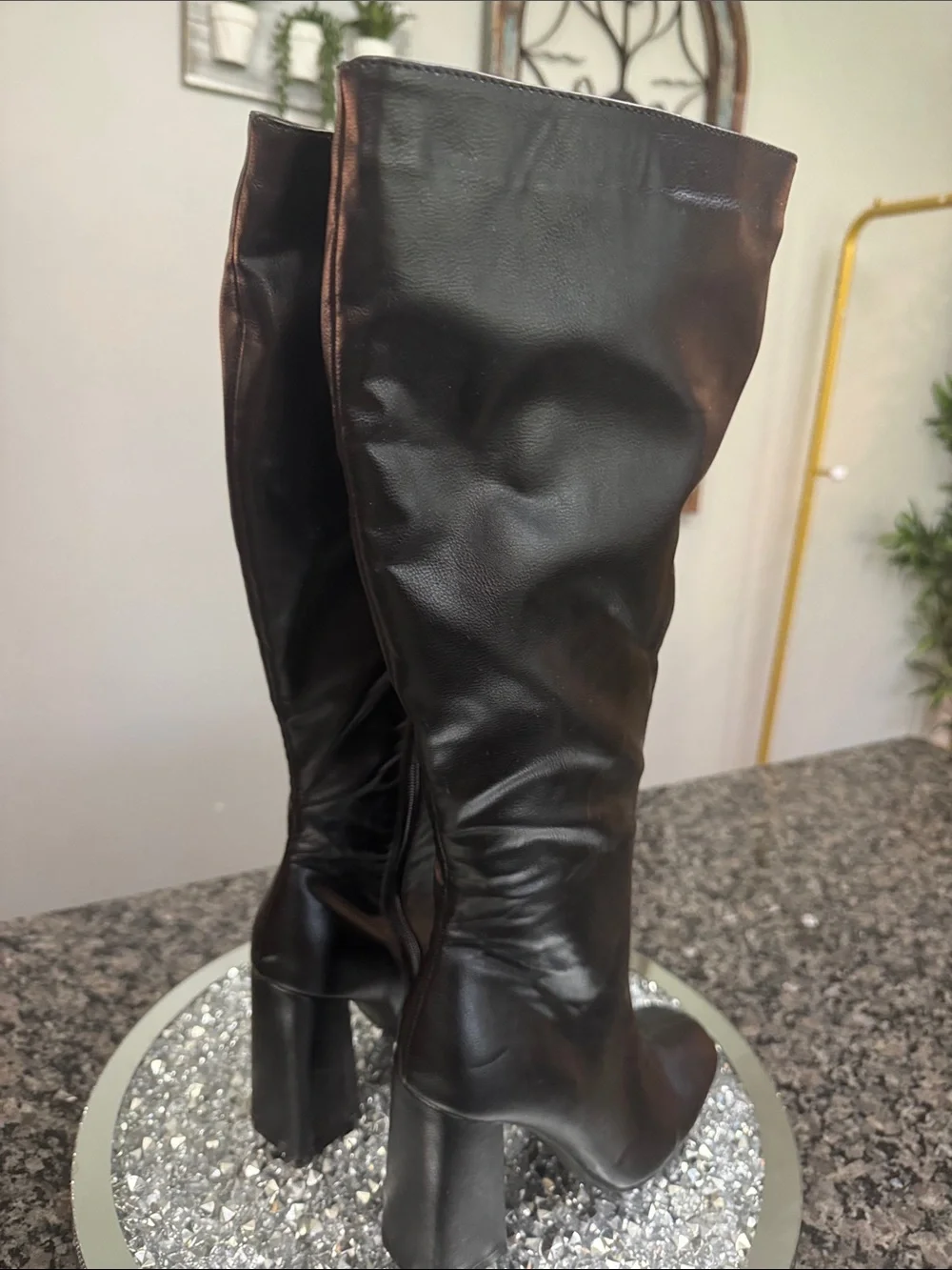 SHEIN Black Over-the-Knee Block Heel Boots NWOT 8